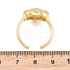 Heart Brass Micro Pave Cubic Zirconia Cuff Open Rings for Women CU-CBA0A21-01G-02-5