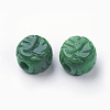 Natural Carved Myanmar Jade/Burmese Jade Beads G-E418-24-2