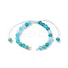 Gradient Color Faceted Glass Beaded Braided Bracelets AJEW-JB01148-2