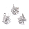 Brass Micro Pave Clear Cubic Zirconia Charms ZIRC-H100-02-2