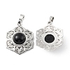 Natural Obsidian Pendants X-G-P498-02P-02-2