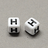 Large Hole Acrylic Letter European Beads SACR-Q103-7mm-01H-2
