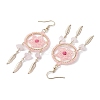304 Stainless Steel with Glass Dangle with Natural Agate Stud Earring EJEW-MZ00185-01-4