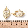 Brass Pave Cubic Zirconia Lobster Claw Clasp Pendants KK-M287-07G-A-3