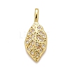 Rack Plating Brass Micro Pave Clear Cubic Zirconia Pendants KK-B056-02G-1