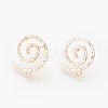 Brass Stud Earring Findings X-KK-R058-187G-1