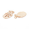 Brass White Opal Rhinestone Pendants KK-S364-214-2