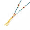 Adjustable Natural Turquoise Beaded Necklace Making MAK-G012-02-3
