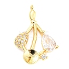 Brass Micro Cubic Zirconia Peg Bail Charms KK-Q794-04B-G-1