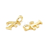 Rack Plating Eco-Friendly Brass Letter Pendants KK-K265-02G-F-2