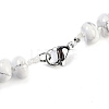 Natural Howlite Rondelle Graduated Beaded Necklaces for Women Men NJEW-K388-02O-3