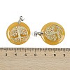Natural & Synthetic Mixed Gemstone Flat Round Pendants G-Q188-01P-4