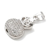 Rack Plating Brass Micro Pave Cubic Zirconia Pendants KK-L224-054P-2