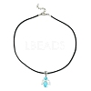 Angel Shape Alloy with Glass Pendant Necklaces NJEW-JN04560-04-4