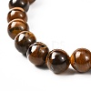 Natural Tiger Eye & Lava Rock & Synthetic Hematitie Beads Stretch Bracelet Set BJEW-JB07030-9