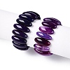 Oval Natural Agate Beaded Stretch Bracelets for Women Men G-Q601-23E-4