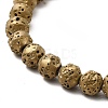 Electroplated Natural Lava Rock Beads Strands G-G984-17B-3