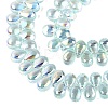 Electroplate Transparent Glass Beads Strands EGLA-N057-01A-02-3