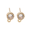 Brass Clear Cubic Zirconia Stud Earrings Finding for Women KK-A244-10A-G-1