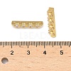 Brass Micro Pave Clear Cubic Zirconia Spacer Bars KK-Z139-11G-01-3