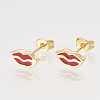 Brass Stud Earrings EJEW-S201-178-1
