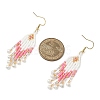 304 Stainless Steel Glass Seed Beads Arrow Dangle Earrings EJEW-MZ00554-02-4