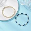 2Pcs Natural Lapis Lazuli & Shell Pearl & Non-magnetic Synthetic Hematite Beaded Stretch Bracelets for Women BJEW-JB12938-02-5