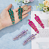 3 Pairs 3 Colors Rhinestone Leaf Cluster Earrings EJEW-FI0002-70-4