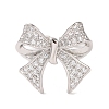 Brass Micro Pave Cubic Zirconia Open Cuff Ring RJEW-K256-58G-P-2