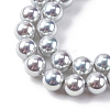 UV Plating Pearlized Glass Pearl Beads Strands GLAA-F128-01B-T12-3
