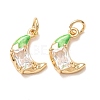 Brass Micro Pave Clear Cubic Zirconia with Enamel Charms CU-K002-47G-D-1