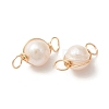 Natural Cultured Freshwater Pearl Connector Charms PALLOY-YW0001-39-2