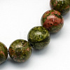 Natural Unakite Round Beads Strands G-S175-10mm-1
