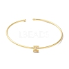 Rack Plating Brass Micro Pave Clear Cubic Zirconia Letter Open Cuff Bangles BJEW-A018-01G-Z-2