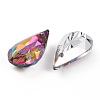Embossed Glass Rhinestone Pendants GLAA-J101-06B-001VO-2