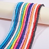 18 Strands 18 Colors Flat Round Eco-Friendly Handmade Polymer Clay Beads Strands CLAY-SZ0001-77-3