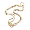 Iron Snake Chain Knot Necklaces for Women NJEW-G167-01G-1-2