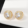 Brass Micro Pave Clear Cubic Zirconia Clip-on Earrings X-EJEW-H154-11B-G-3