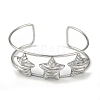 Non-Tarnish 304 Stainless Steel Wide Textured Open Cuff Bangles BJEW-Q348-05P-10-2