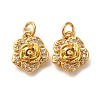 Brass Micro Pave Clear Cubic Zirconia Pendants ZIRC-P086-22-3