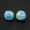 UV Plating Rainbow Iridescent Crackle Acrylic Enamel Beads OACR-I003-07-3