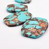 Assembled Bronzite and Synthetic Turquoise Graduated Beads Strands G-P297-T01-2