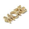 Rack Plating Brass Micro Pave Clear Cubic Zirconia Word MORE Links KK-M282-45G-2