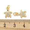 Brass Micro Pave Clear Cubic Zirconia Charms KK-Z044-14A-3