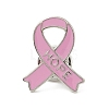 3Pcs 3 Style Breast Cancer Awareness Pink Ribbon Enamel Pin JEWB-L013-03P-2