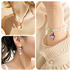 28Pcs 14 Colors Leaf Shape Handmade Lampwork Pendants PALLOY-TA00160-8