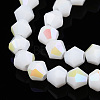 Opaque Solid Color Electroplate Glass Beads Strands EGLA-A039-P6mm-L15-3