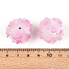 Polymer Clay Rhinestone Beads with Embossed Resin Roses RESI-T059-04I-3
