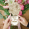 Wood Flower Bouquet Greeting Card AJEW-WH0441-008-6