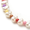 ABS Plastic  Pearl Beaded Anklets with Round Acrylic Beads for Women AJEW-AN00499-4